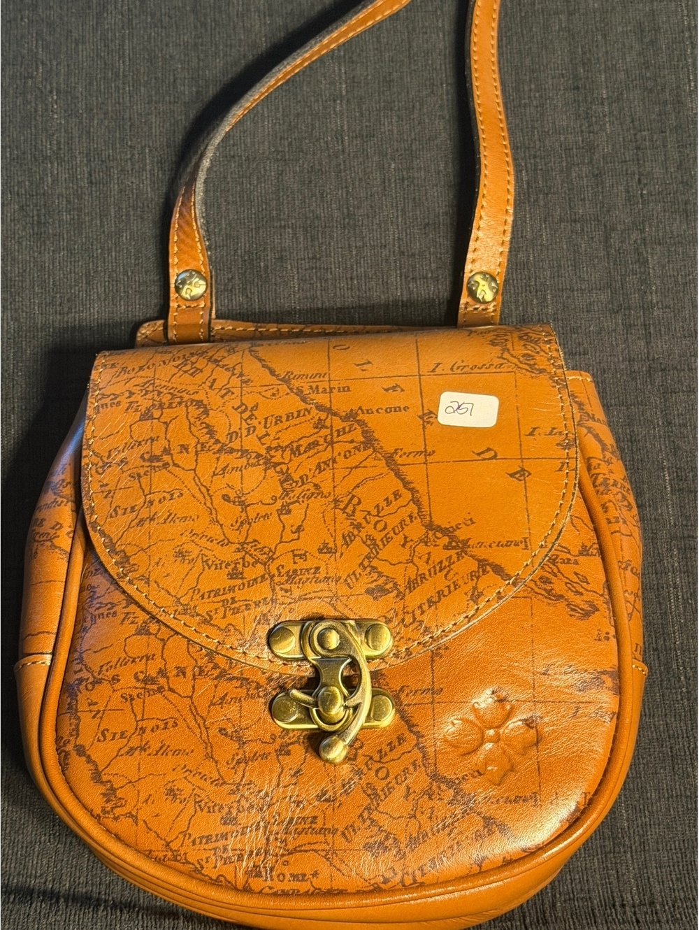 Patricia Nash Leather Crossbody Bag with Map Print